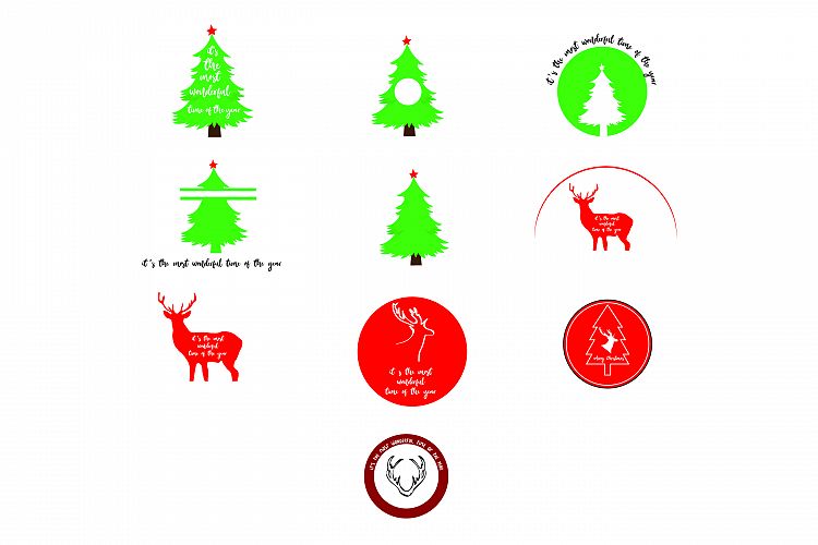 AA38 - Merry Christmas 10 Designs - SVG Bundle .