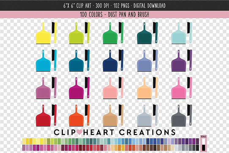 Dust Pan and Brush Clip Art - 100 Clip Art Graphics