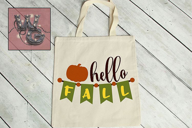 Hello Fall Banner SVG, DXF, PNG, EPS, JPEG Comm
