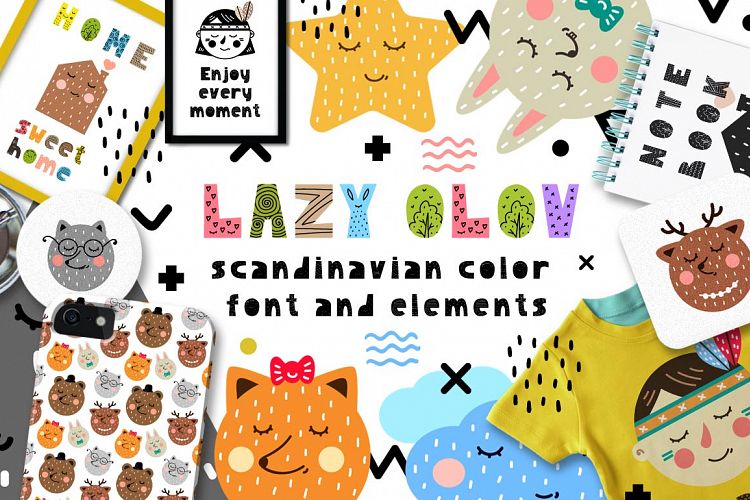 Lazy Olov - Scandinavian Color Font