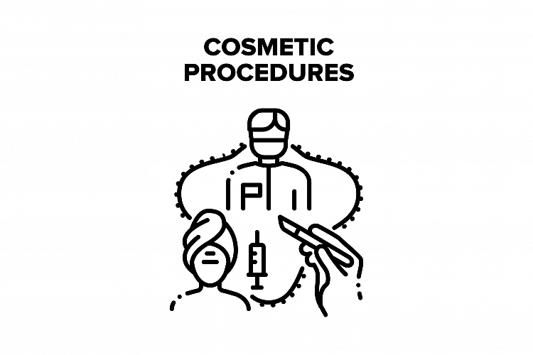 Cosmetic Beauty Procedures Vector Black Illustration example image 1