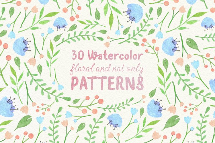 Floral watercolor patterns