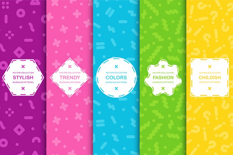 Color semaless memphis patterns