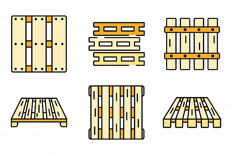 Pallet icons vector flat example image 1