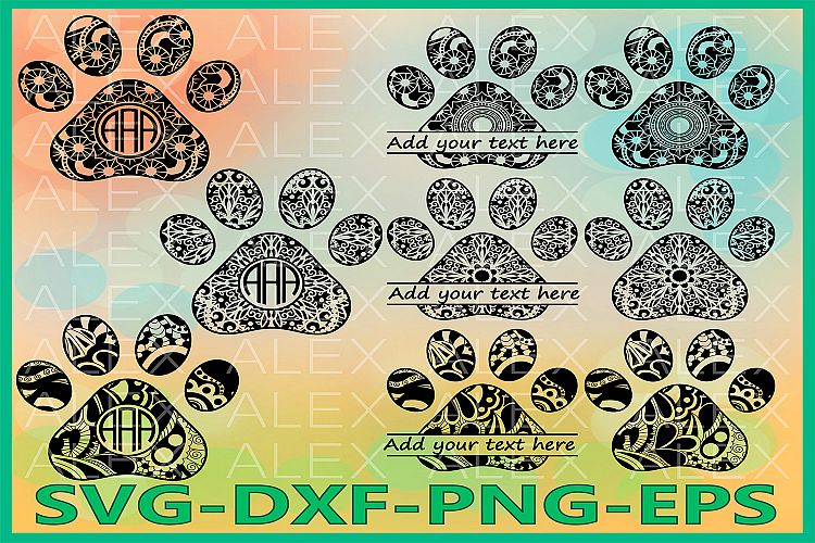 Download Paws Svg, Dog Svg, Mandala Svg, Zentangle svg, Paws ...