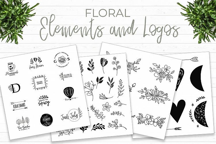 Floral elements and logos