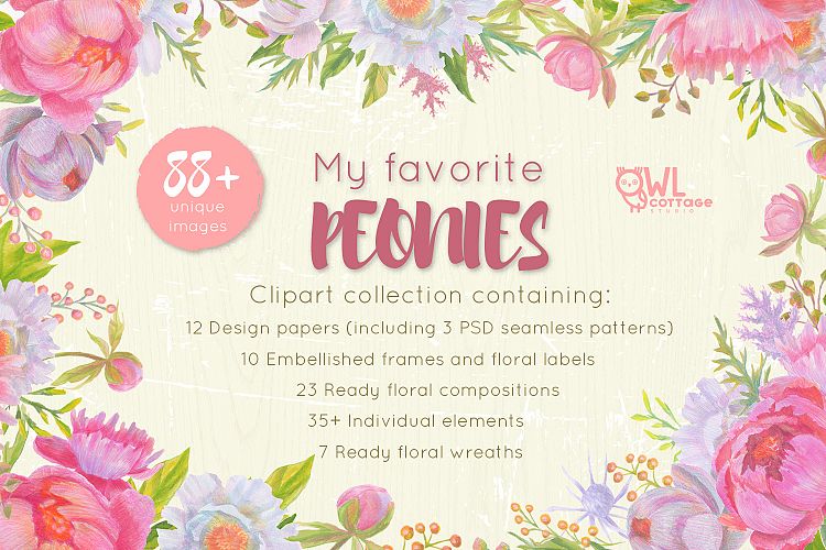 Floral Design Pack (watercolor & pastel)