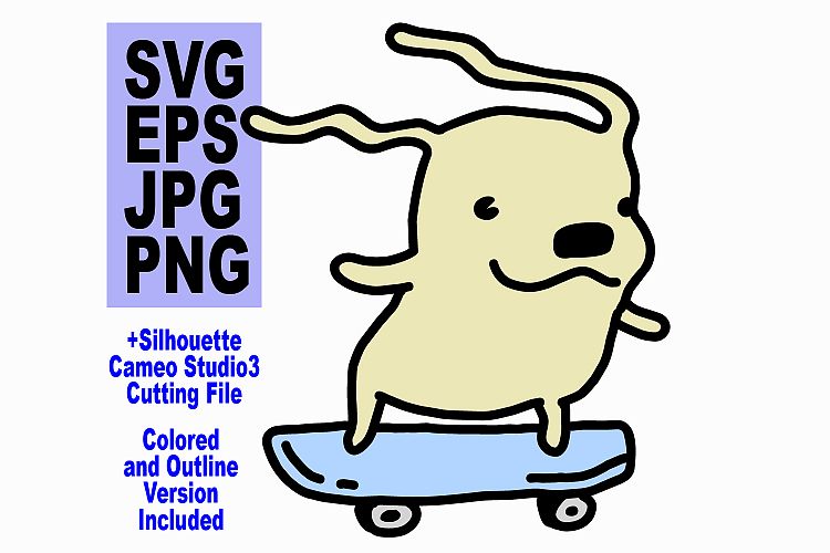 Cute Dog on a Skate - SVG JPG PNG STUDIO3 Cutting