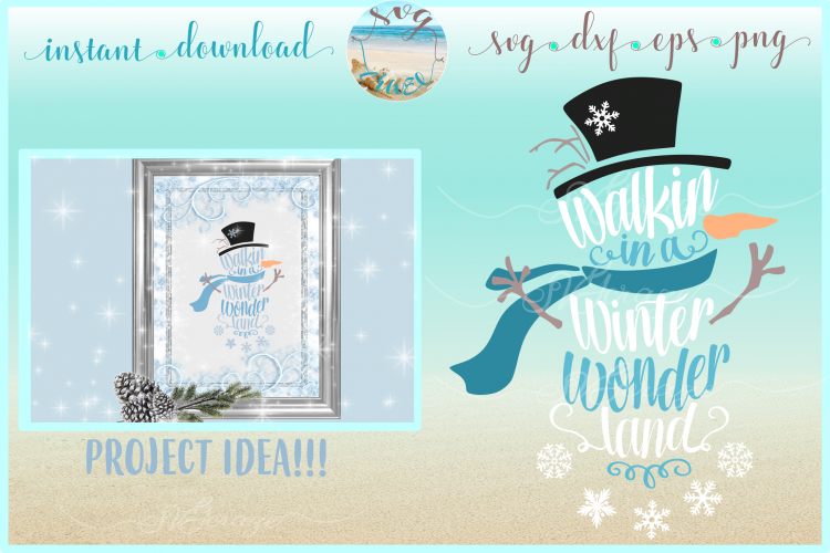 Walking In A Winter Wonderland Snowman SVG DXF EPS PNG files