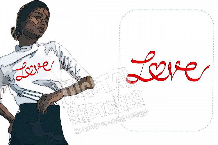 Love Saying Heart Machine Embroidery Design 4 Sizes