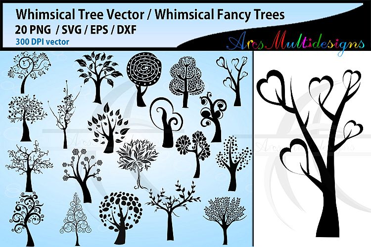 whimsical tree SVG / whimsical tree silhouettes svg bundle