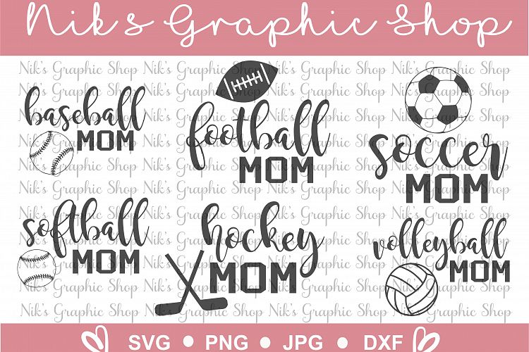 Sports Mom SVG Bundle, Soccer Mom svg, Baseball Mom, Bundle