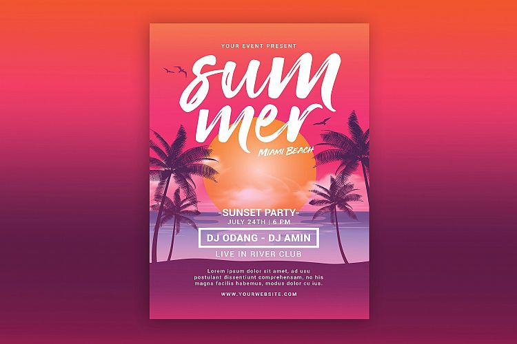 Summer Beach Sunset Flyer