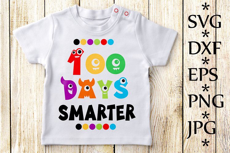 Download 100 Days Smarter Svg (55772) | Illustrations | Design Bundles