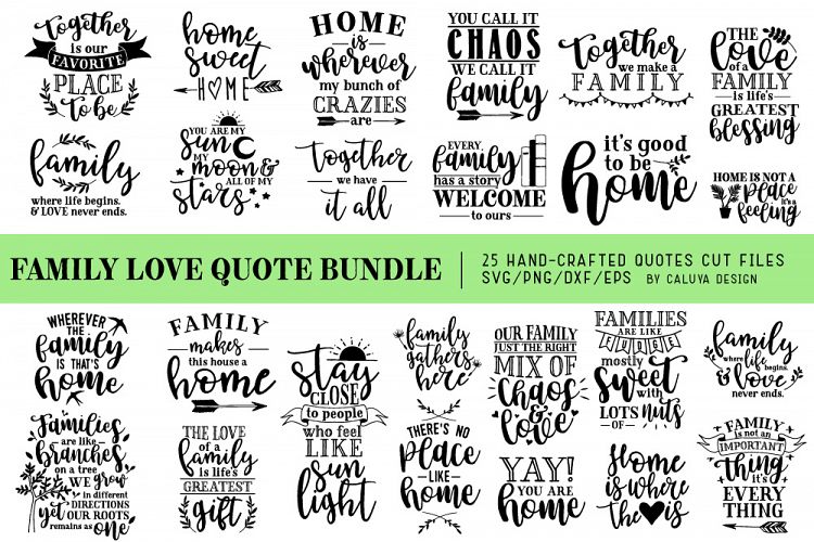 Family Love Quote SVG Cut Files Bundle