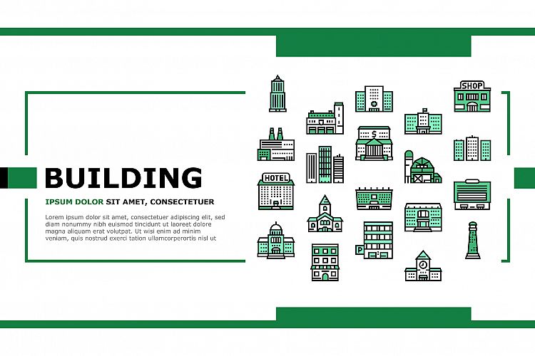 Building Architecture Landing Header Vector example image 1