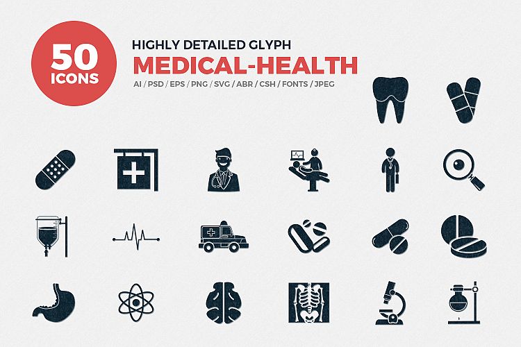 Glyph Medical Icons Set