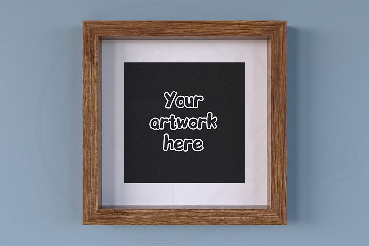 Square wooden frame mockup anysize
