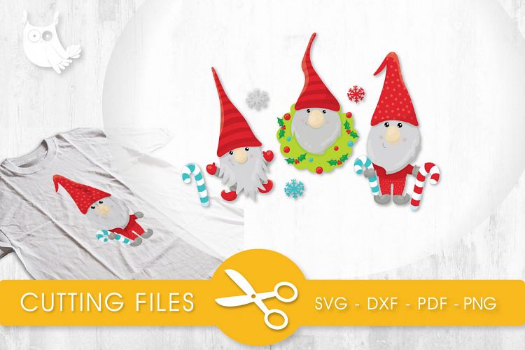 Winter Christmas Gnomes cutting files svg, dxf, pdf, eps included - cut files for cricut and silhouette - Cutting Files SG