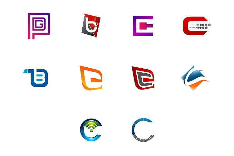 Modern and elegant business logos set