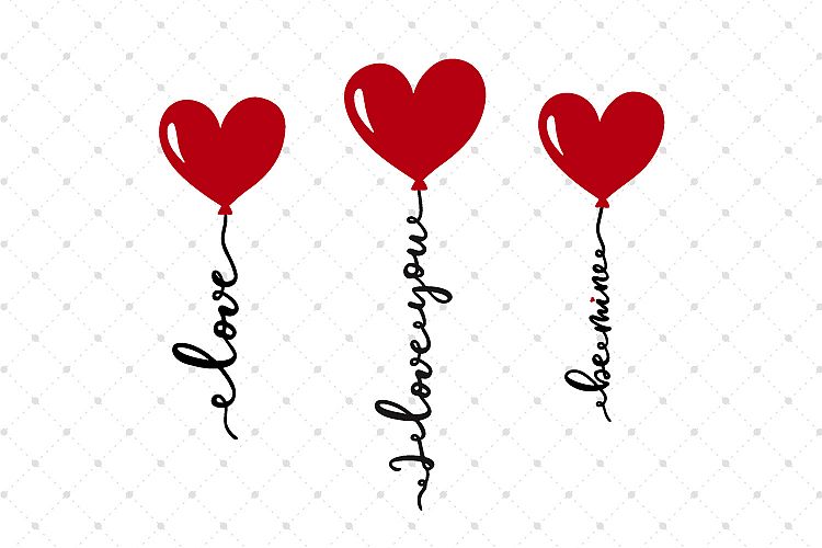 Valentines Day Heart Balloon Svg Cut Files 