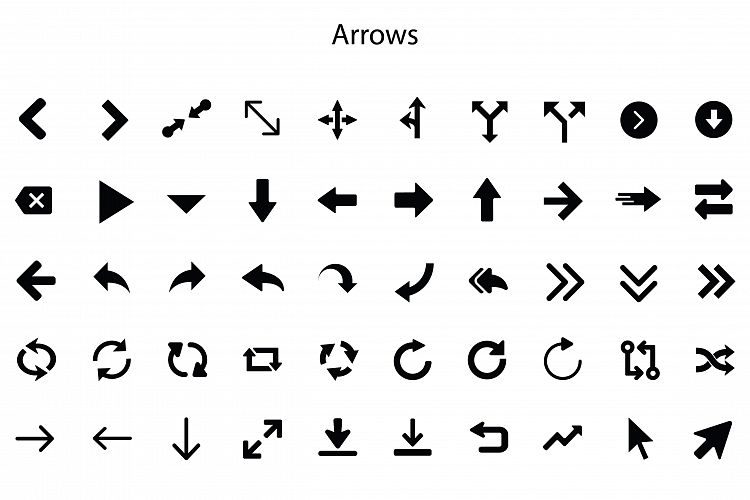 Glyph Arrows Icons Set