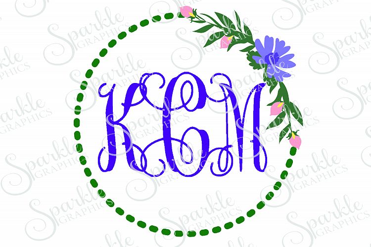 Floral Monogram Frame Cut File Set | SVG, EPS, DXF, PNG
