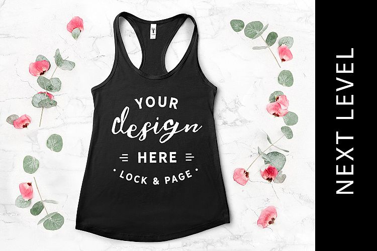 Black Next Level 1533 Mockup Tank Top Gym Apparel Vest