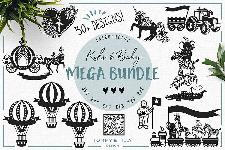 Download OVER 30 DESIGNS! Kids & Baby Mega Bundle - SVG DXF PNG EPS ...