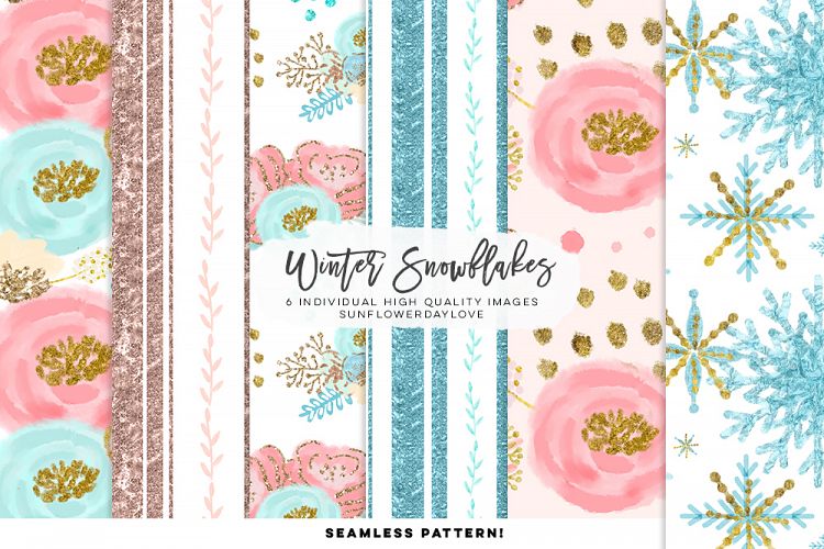 Winter Snowflakes Digital Paper