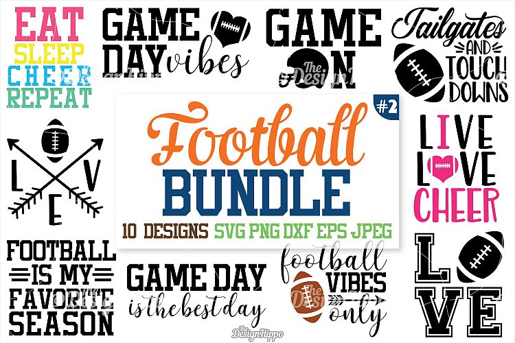Football SVG Bundle, Football Bundle, SVG, PNG Cutting files