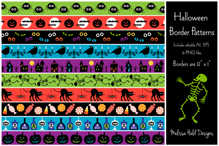 Bright Halloween Border Patterns
