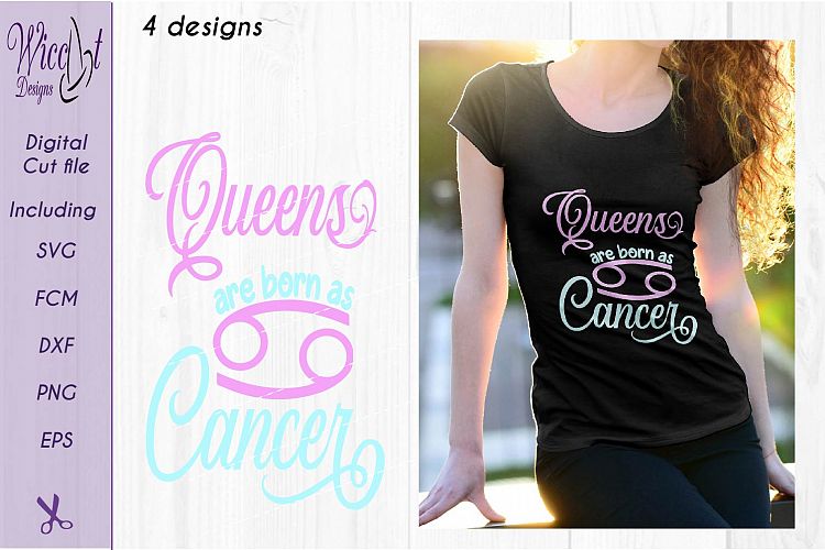 Cancer sign svg, Zodiac quote svg, Queens quote svg, born as svg,  word art svg, 