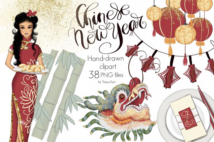 Chinese New Year Hand Drawn Clip Art