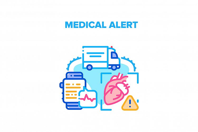 Medical Alert Vector Concept Color Illustration example image 1