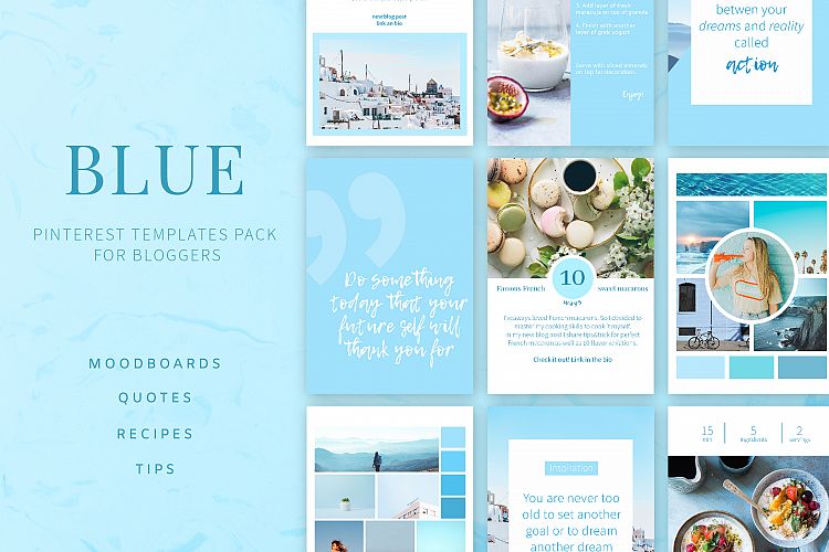 Blue | Pinterest PSD templates pack