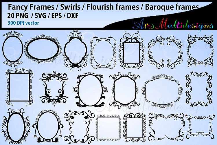 Fancy frames SVG bundle / fancy labels SVG / baroque frames