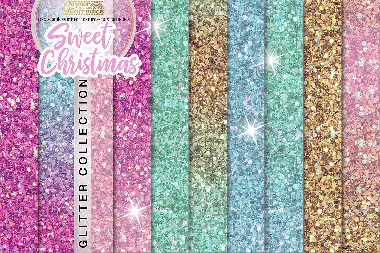 Christmas Unicorn Glitter seamless textures