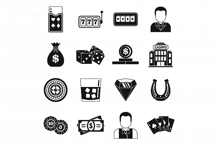 Croupier guy icons set, simple style example image 1