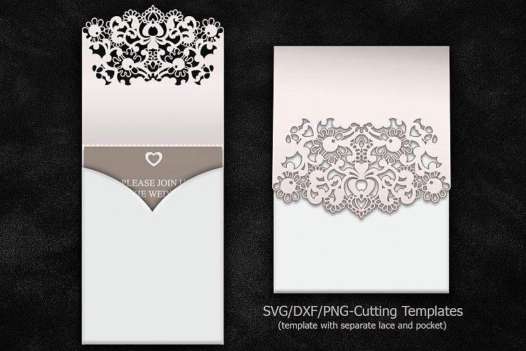 cricut laser cut wedding invitation pocket invitation sample