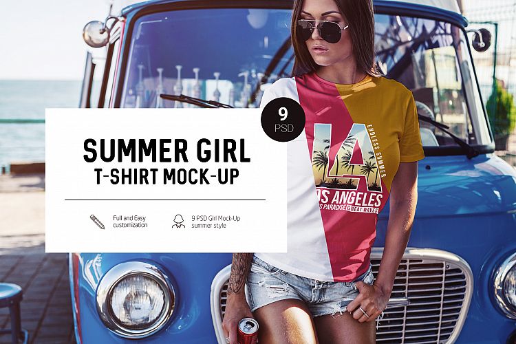 T-Shirt Mock-Up Summer Girl