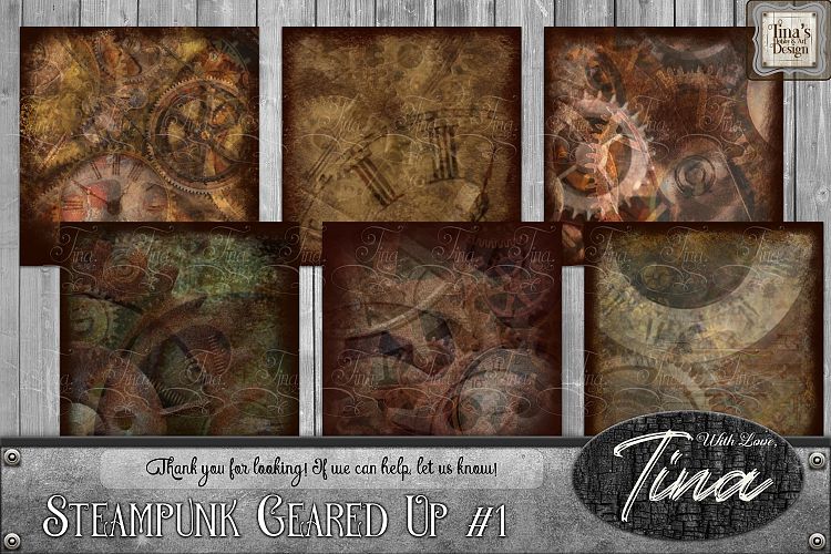 Steampunk Geared Up Gears Clocks Grunge 092918GU1