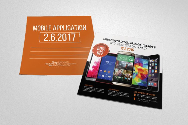 Mobile App Postcard Template