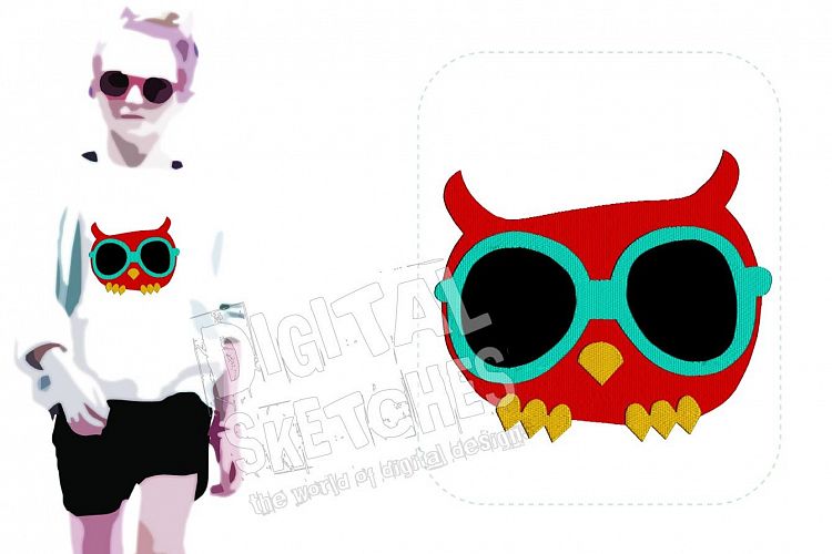 Owl Bird Machine Embroidery Design 3 Sizes