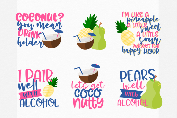 MINI BUNDLE - Fruit & Alcohol Puns 
