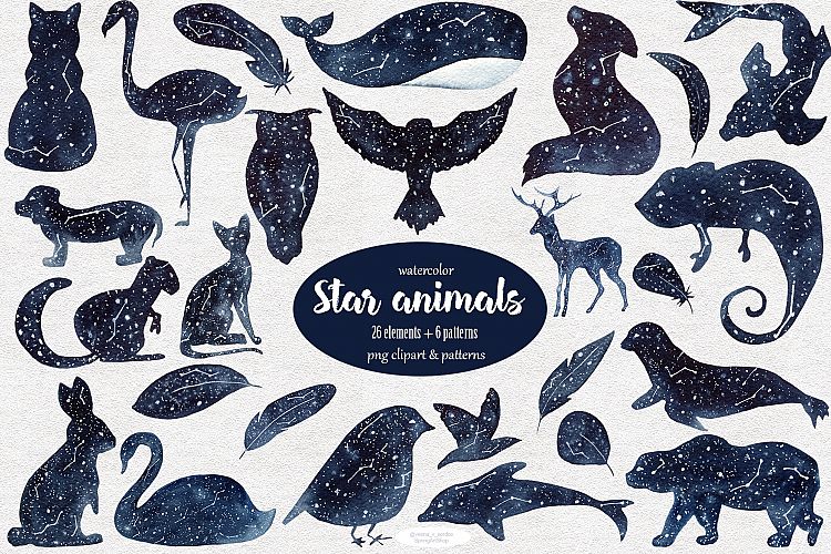 Star animals clipart & patterns