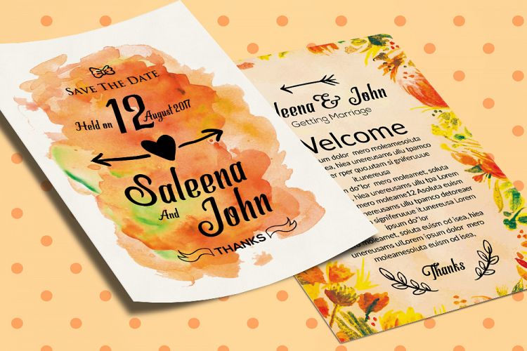 Double Sided Save The Date Card