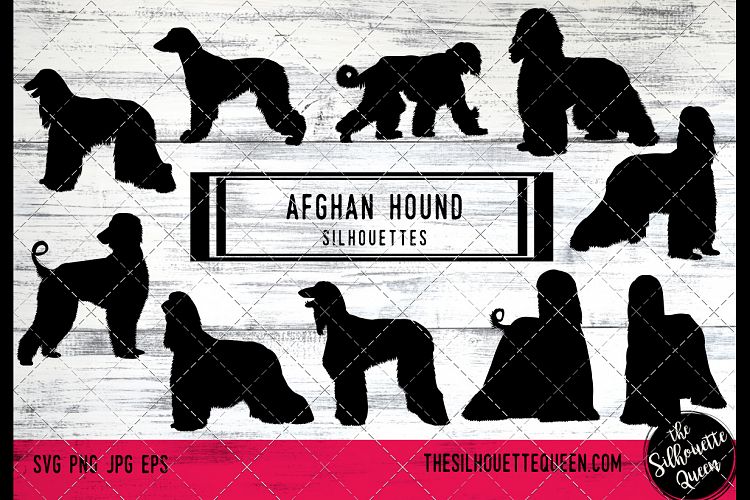Afghan Hound Dog svg files cricut, silhouette clip art, Vect