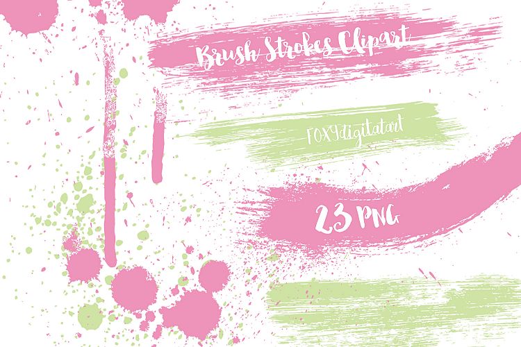 Watercolor Brush Strokes Clip Art