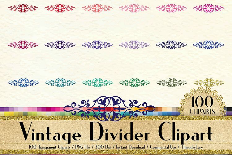 100 Luxury Royal Ornament Divider clip Arts